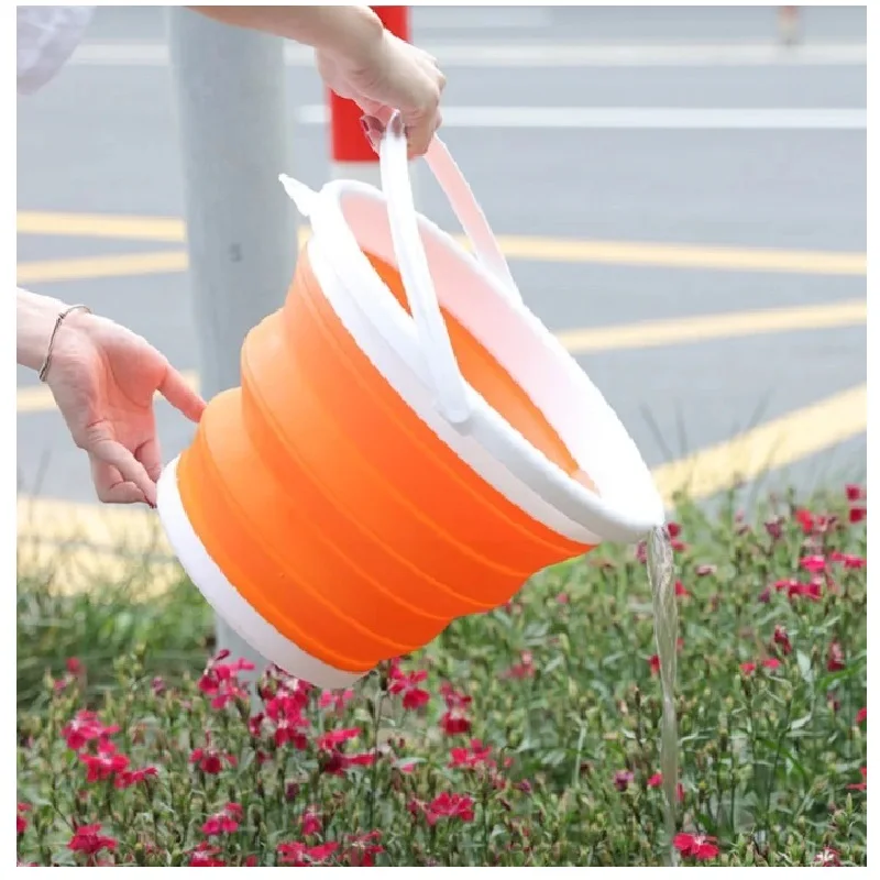 Buckets FACKELMANN 75101 Kitchen Home Garden Household Cleaning Merchandises Tools Accessories JV Julua VYSOTSKAYA silicone bucket folding round