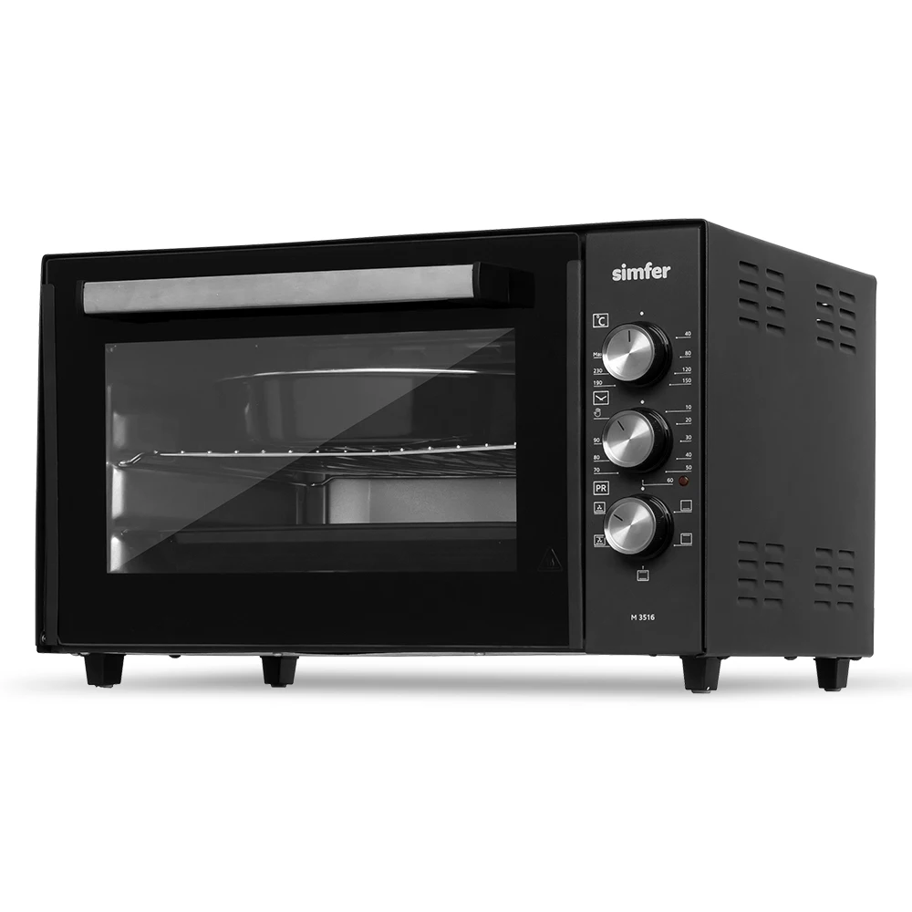 Мини-печь духовка Simfer M3516 M3501 M3504 5 режимов работы конвекция 2 противня подсветка