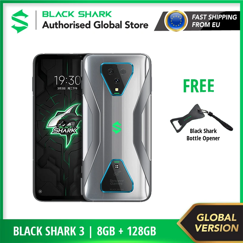 

Official Black Shark 3 128GB ROM 8GB RAM 5G + FREE GIFT - Global Version | Gaming Phone Blackshark Smartphone Mobile