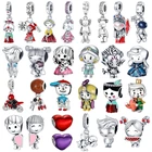 Искусственные серебряные бусины с изображением милой девушки мальчика Подвески с астронавтом подходят для Pandora оригинальный браслет DIY Изготовление ювелирных изделий