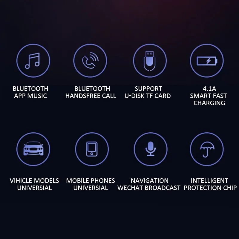 Многофункциональный автомобильный fm-передатчик, модулятор, Bluetooth, автомобильный комплект, аудио MP3 плеер, двойное USB зарядное устройство, управление приложением, новинка