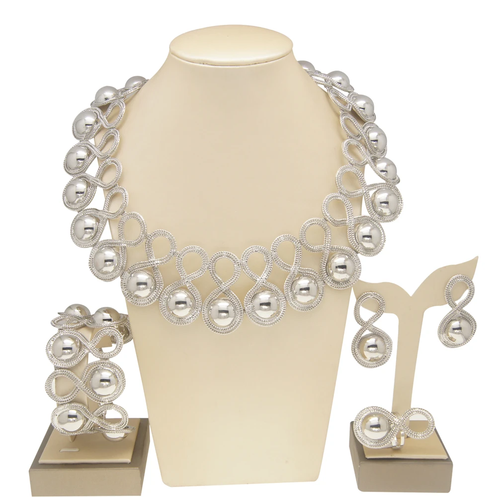 Женский комплект украшений ручной работы роскошное большое ожерелье золотого