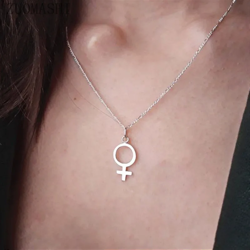 Женское Ожерелье с символом феминизма ювелирное изделие Венеры ожерелье из