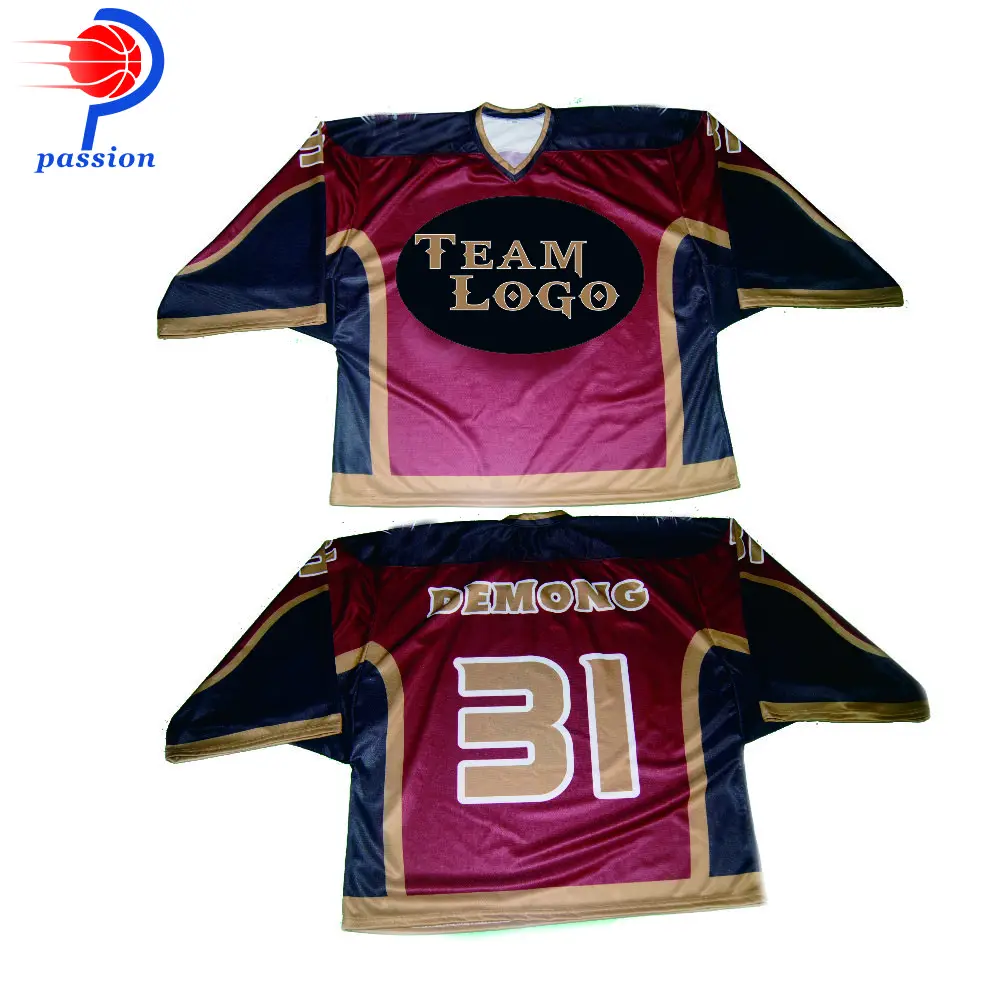 MOQ 5 pcs $40 each Factory Wholesale Price Maroon Hockey Goalie Jersey Shirts For Games | Спорт и развлечения