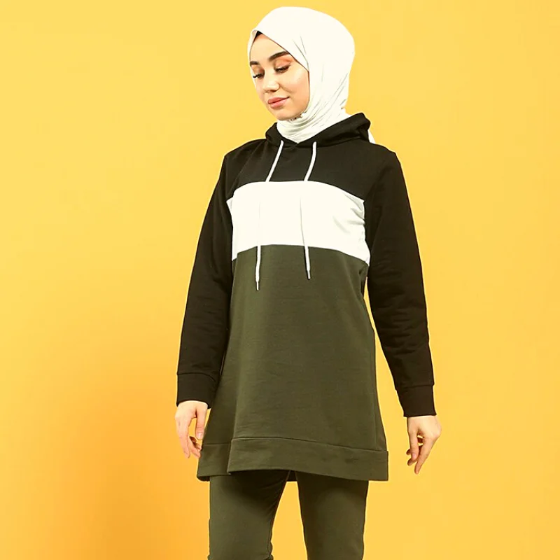 

Arab Muslim 2 Piece Suits Tracksuit 2021 Abaya Hijab Dubai dress women sets musulmane aid moubarak