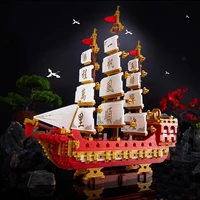 china ancient sailboat pirate ship sea boat 3d diy mini diamond blocks bricks building toy for children gift no box