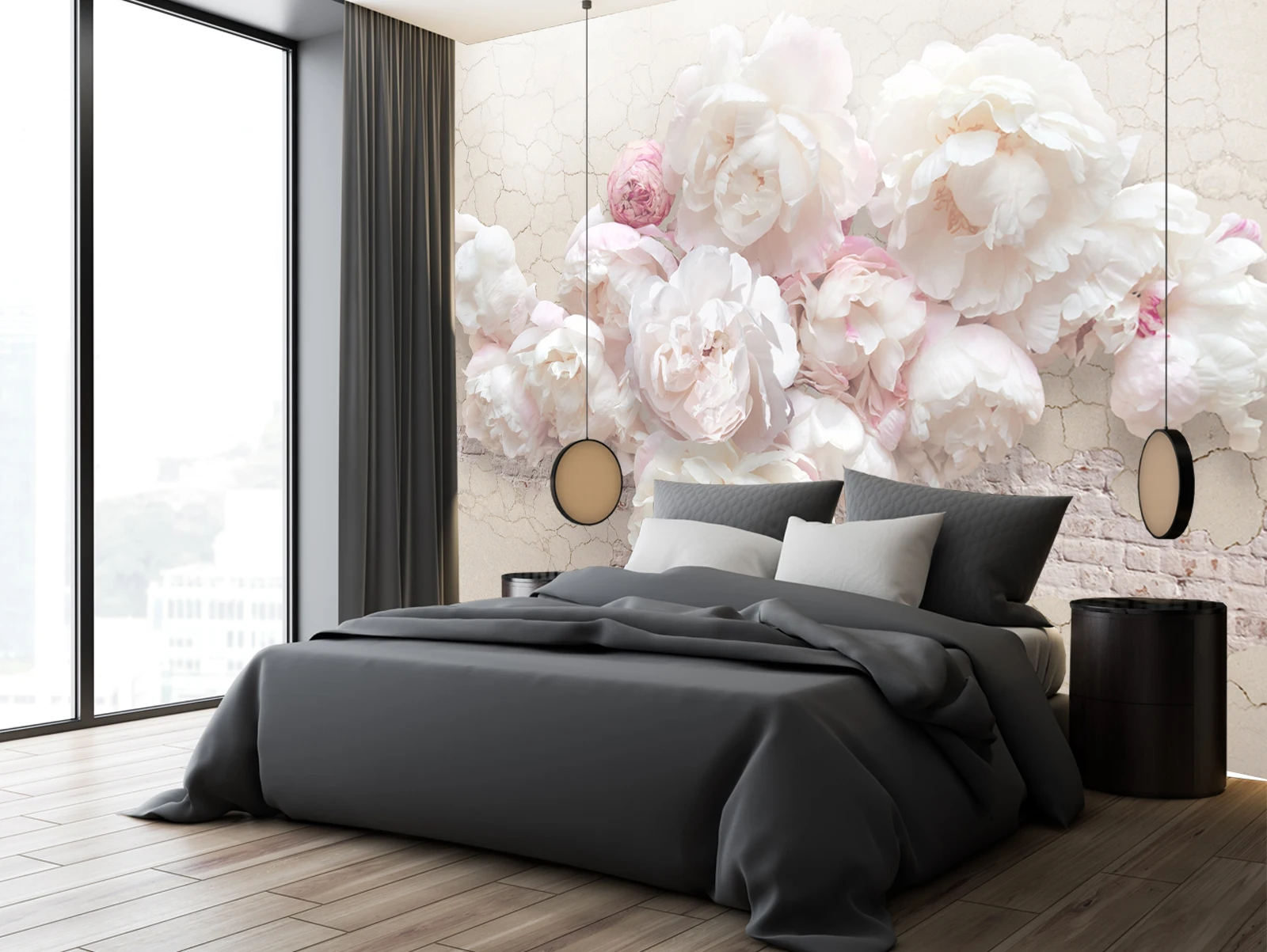 Фотообои флизелиновые Premium &quot3D Пионы&quot 3d фотообои декор стен для гостинной