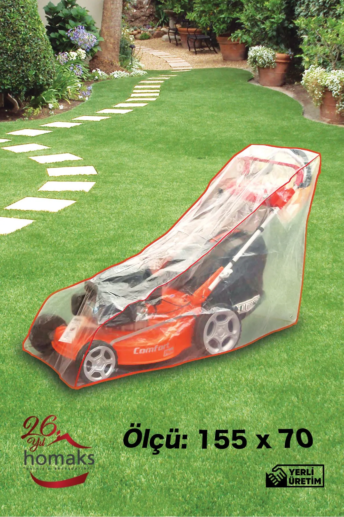 Lawn Mower Protection Cover transparent tarpaulin cover protects from durable rain and dust