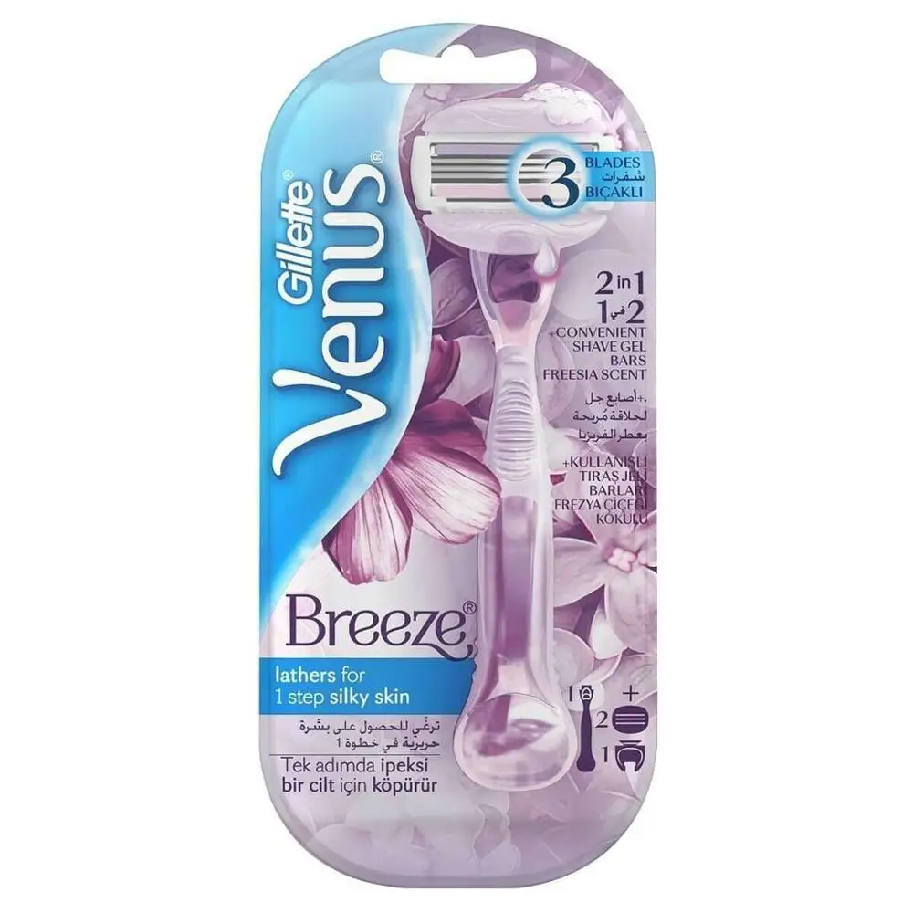 

Venus Breeze ComfortGlide 3 бритва 2 сменный головной убор женский нож для бритья подходит для ежедневного использования 3 шт. мгновенного безупречного ...