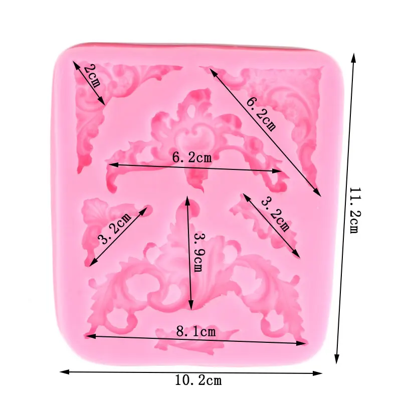 Барокко рельеф силиконовые формы рамки торт кайма для мастики свадебный