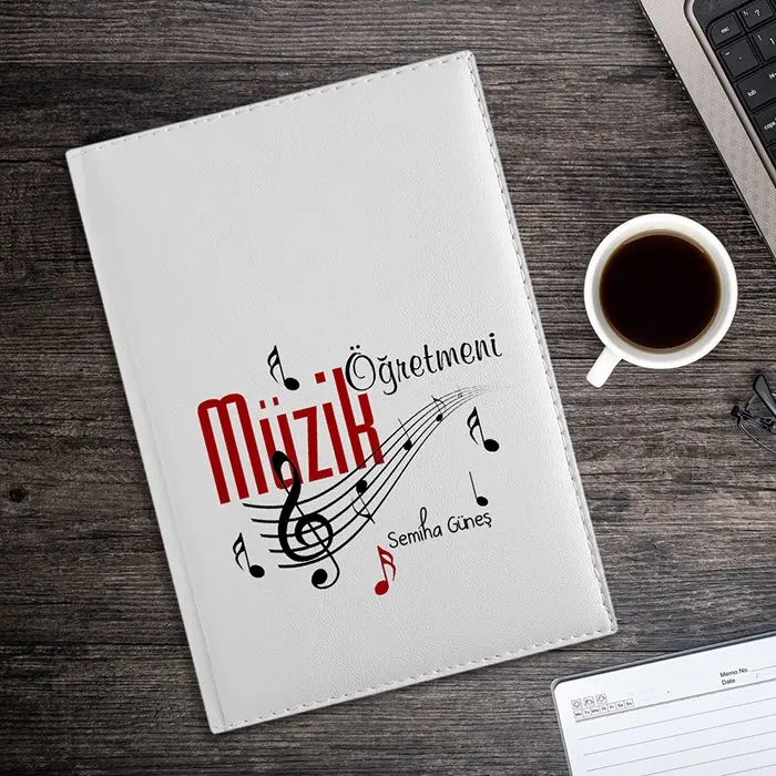 

Personalized Professional Music Teacher 2020 White Leather Organizer
