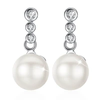 anna queen pearl dangle earrings 5a cubic zirconia natural fashion pearl earrings for wom pew0053