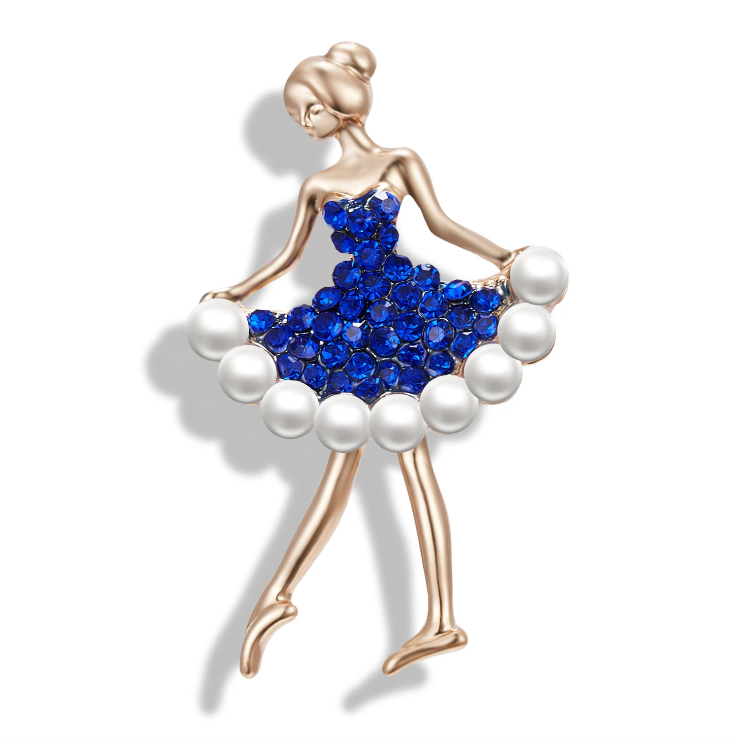 Женская металлическая брошь в виде Танцующей Балерины с кристаллами - купить по
