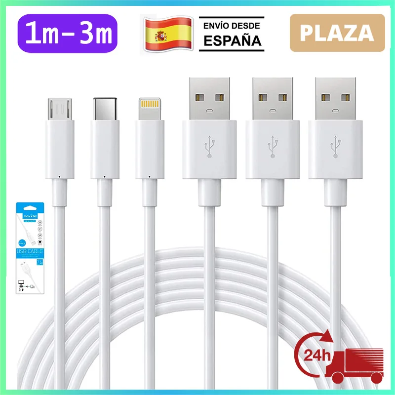 1m-3m USB fast charging Cable with box, Lightning, type C, Micro USB for iPhone Xiaomi Samsung Huawei mobile data Cable