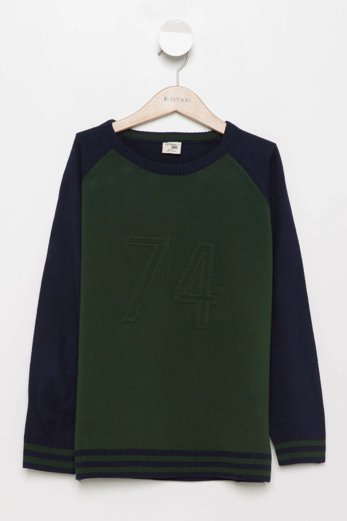 DeFacto Fashion Boy Crewneck Pullover Boys Casual Cotton Loose Sweaters Kids Sportwear Green Autumn- H7481A617WN | Детская одежда и