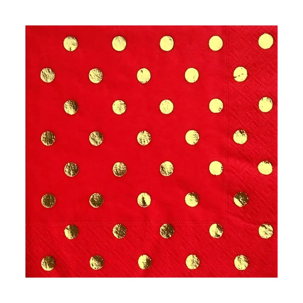 История золотой фольги штампованные бумажные салфетки для завтрака 33x33 см 2 слоя