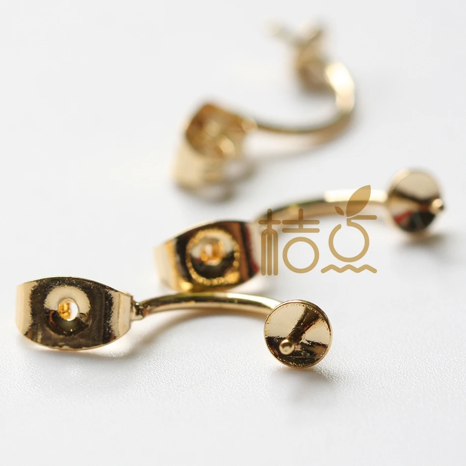 2 шт. (одна пара) Премиум позолоченное Латунное основание серьги компонент