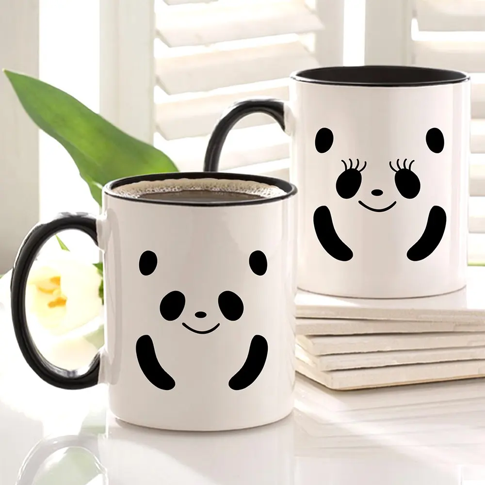 

Персонализированная двойная Милая Черная чашка с пандой