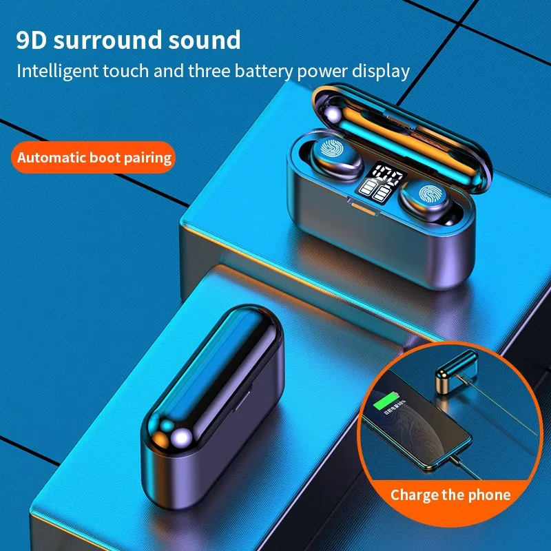 TWS беспроводные наушники Bluetooth 5 0 9D Hifi стерео спортивные Игровые для Android IOS PC |