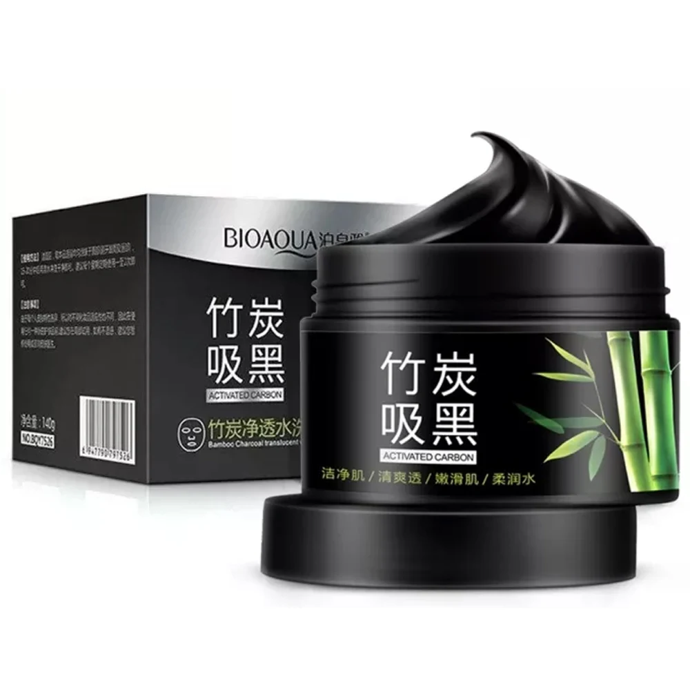 Маска пленка для лица с бамбуковым углем BIOAQUA Bamboo Charcoal Translucent Washing Mask (140g) | Красота