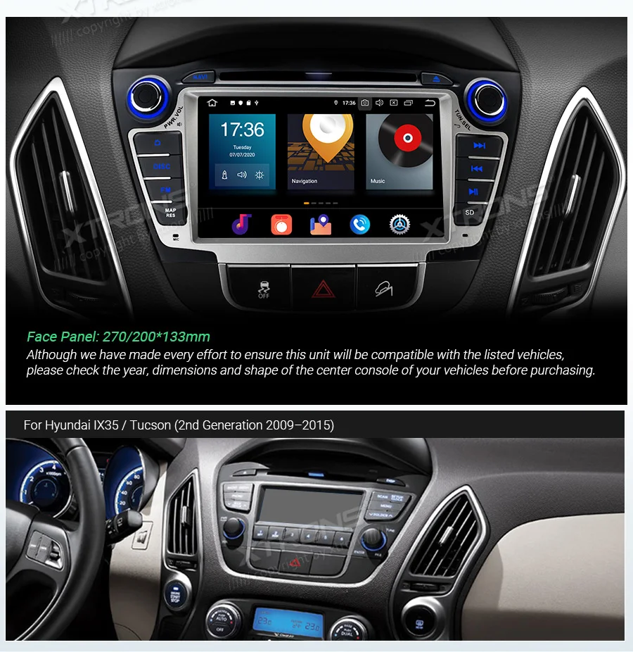 XTRONS 7-дюймовый Android 10 0 Octa Core автомобильный DVD-плеер GPS для Hyundai IX35 Tucson радио OBD TPMS 4 ГБ
