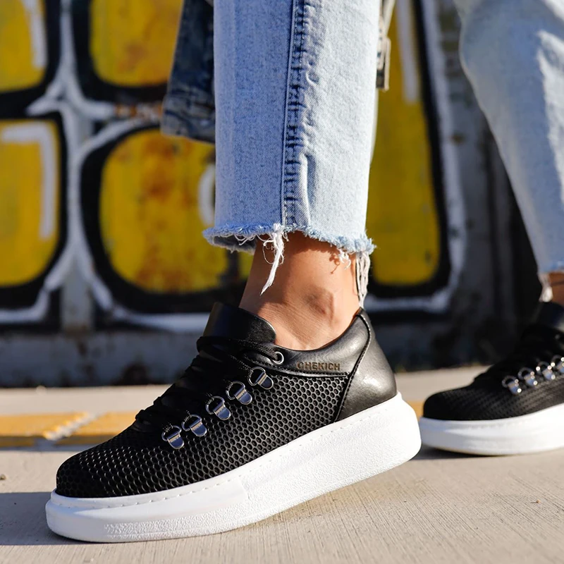 

Chekich Women's Shoes White Mixed Color Pattern Artificial Leather Laced Print Spring Season Sneakers Odorless Casual Brush Comfortable Office University Colorful Lightweight Daily Luxury CH021 Women V4