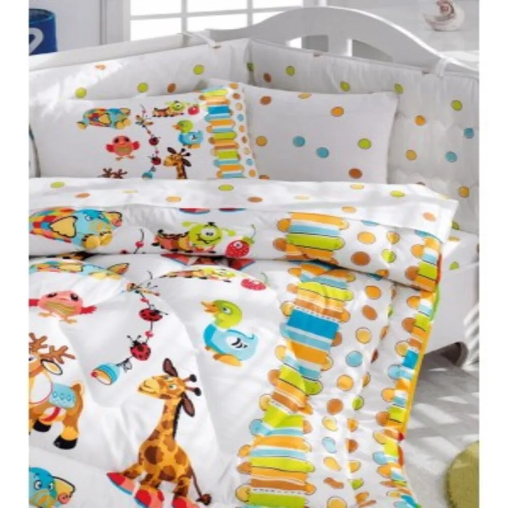 Baby Bedding Set Ranforce Baby Playground Turquoise It has 100% Cotton Antiallergic and Antibacterial Properties