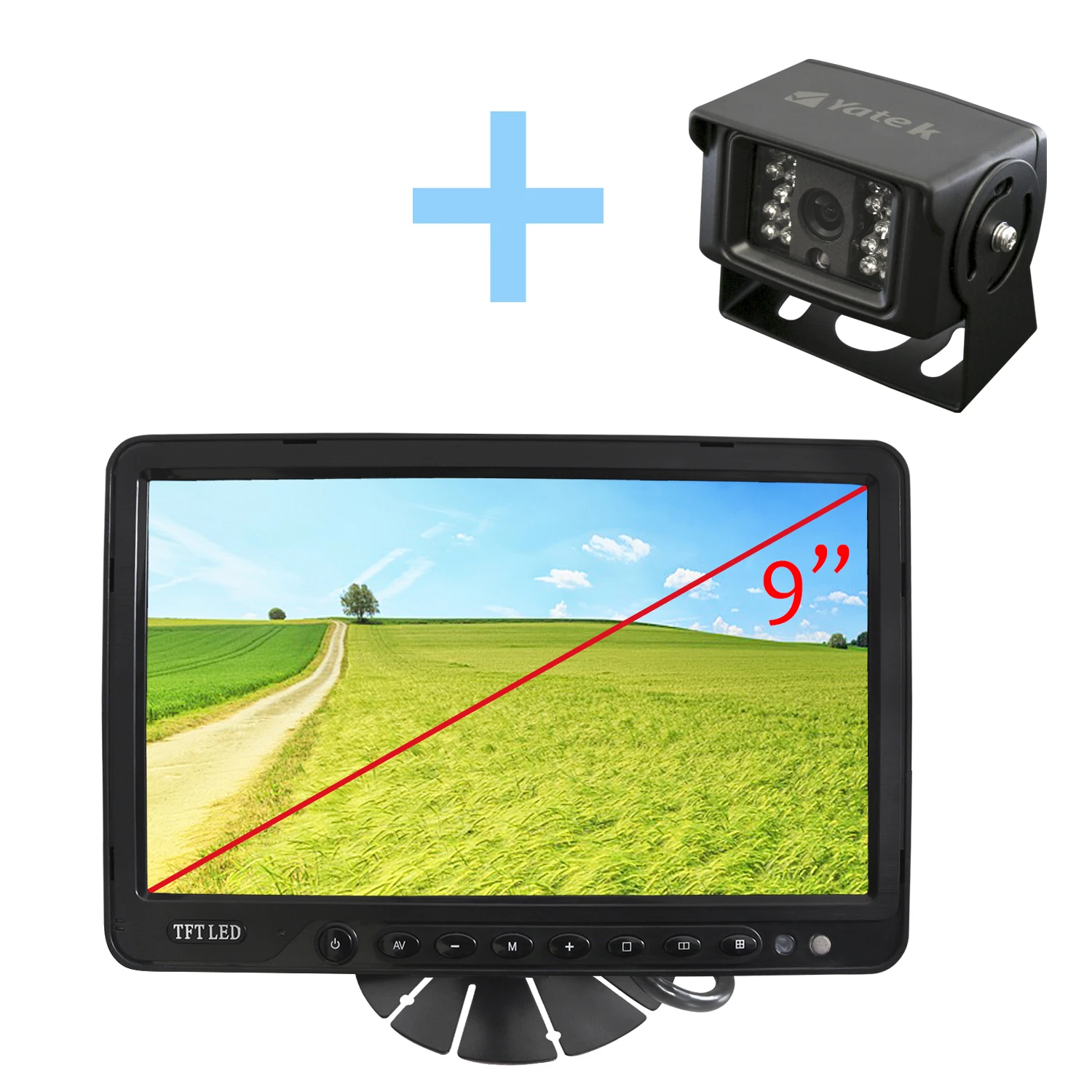 Комплект заднего хода и парковки для автомобилей с монитором 9 &quotдюймов 4 билета