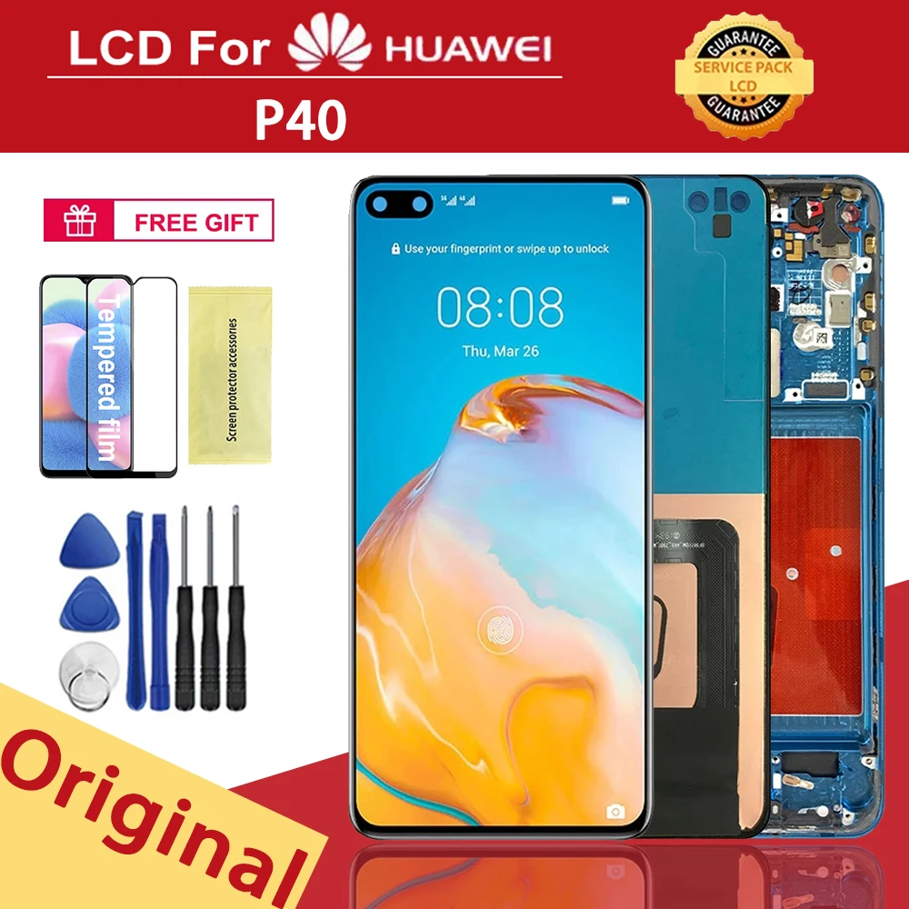 Pantalla Original de 6,1 pulgadas para m&oacute;vil, montaje de digitalizador t&aacute;ctil LCD para HUAWEI P40, ANA-AN00, TN00, NX9, LX4-0