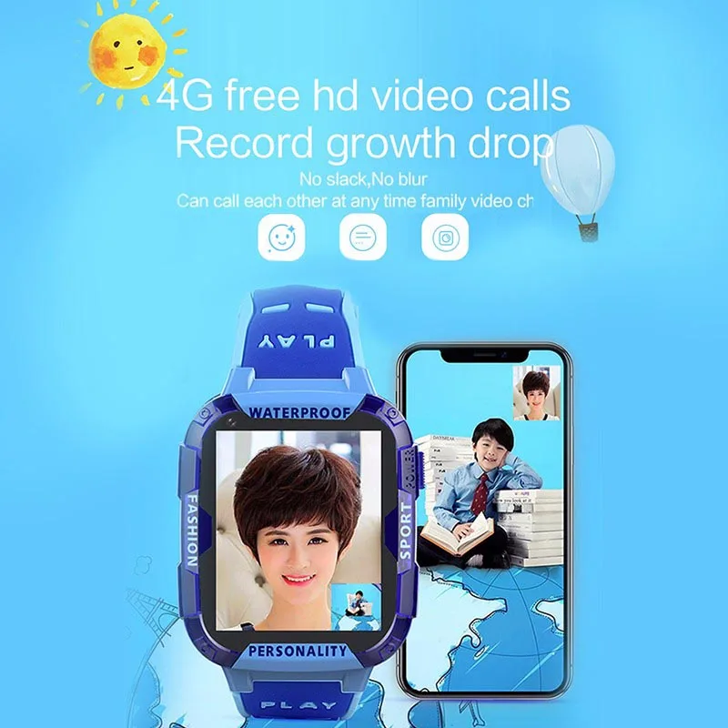 Умные часы 4G, gps, детские часы, умные часы для детей, видеозвонок, SOS, анти-потеря, умные часы, IP67, водонепроницаемые детские часы, 730 мА/ч