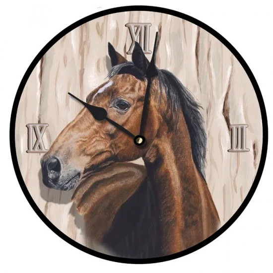 

Horse Offset Printed Wooden Hall Wall Clock 35 cm Without Glass