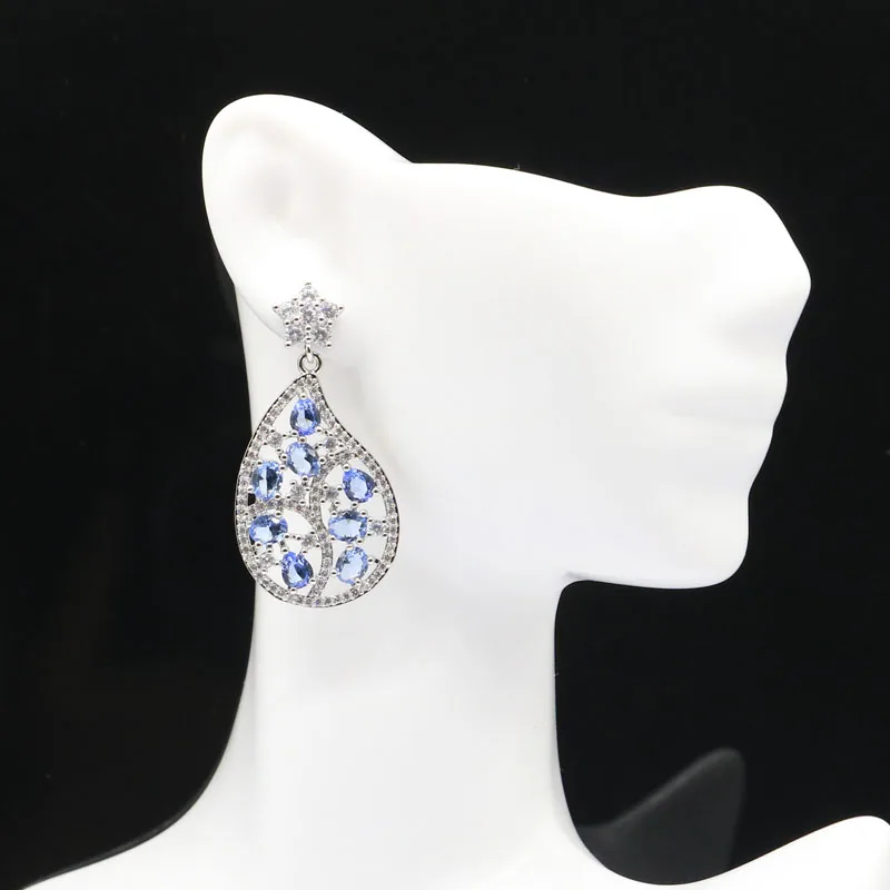 41x22 мм супер большой европейский дизайн синий фиолетовый танзанит циркон для