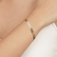 gold leaf bracelet hand jewelry fashion brand lady accessories bracelet simple fashion bracelet