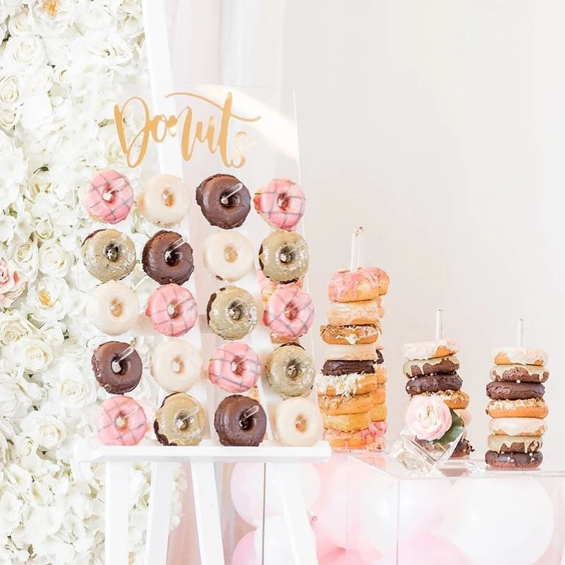Donut Wall Display Donut stand for Parties Clear Acrylic Doughnut Tower Board for Donut Parties Sweet Birthday Table Decorations