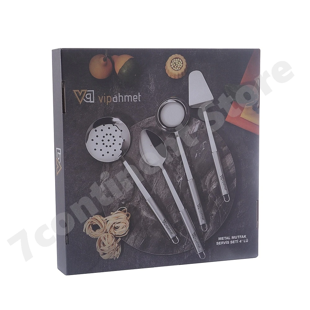 

Kitchen Service Set 4'l Cooking Tools Presentation Set Colander Ladle Big Spoon Spatula With Stainless Steel Long Handled Home