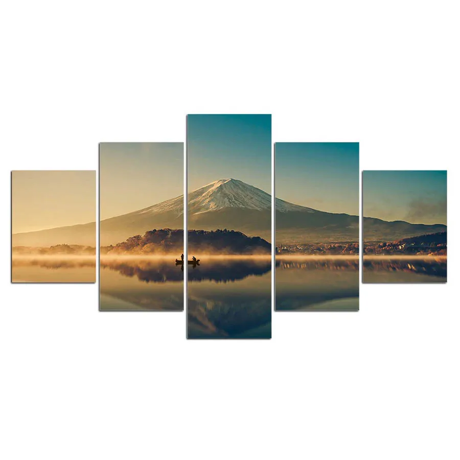 

Wall Picture home decor lake view mountain Canvas painting Wall art print 5 panel scenery painting Pictures print