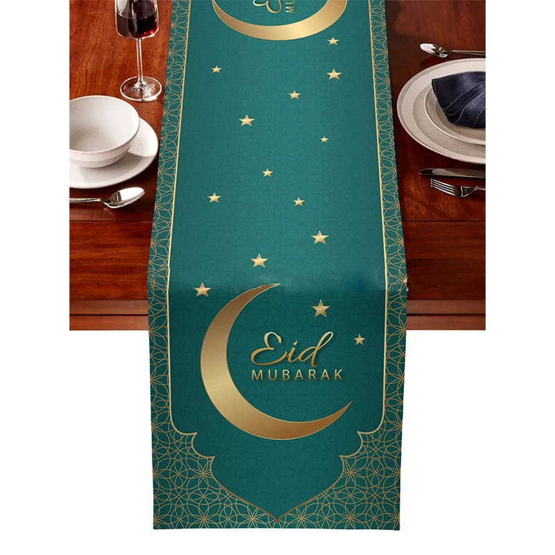 

33*178cm Eid Mubarak Table Runner Ramadan Decoration For Home Islamic Muslim Party Decor Ramadan Kareem Eid Al Adha Gift