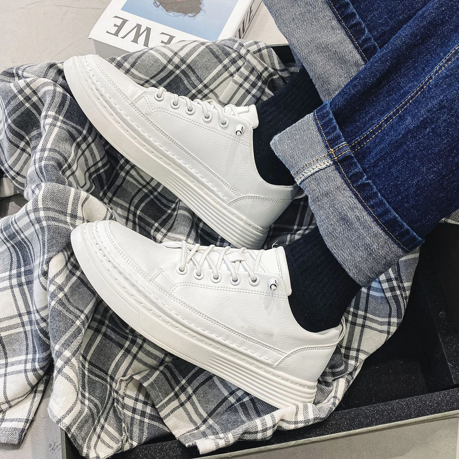 Новинка маленькая белая обувь для мужчин трендовая универсальная Весенняя Белая