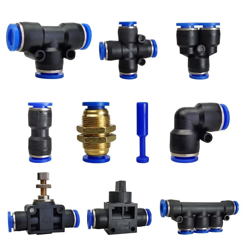 

1PCS Pneumatic Fitting Pipe Connector Tube Air Quick Fittings Water Push In Hose Couping 4mm 6mm 8mm 10mm 12mm 14mm PU PY PK