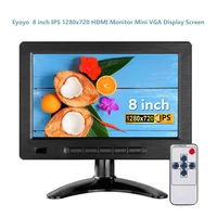 eyoyo portable small hdmi monitor mini vga display screen 8 inch ips display 1280x720 high resolution server monitor for compute