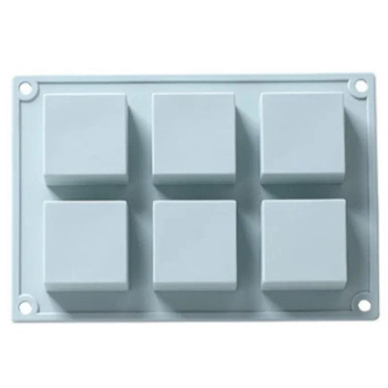 6 cavity квадратной формы силиконовые пресс для изготовления мыла 3D форма торта