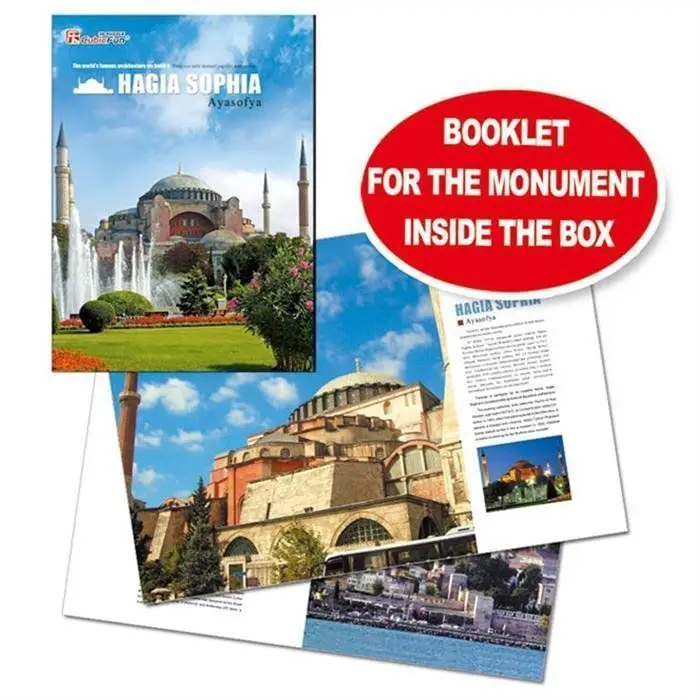

3D Puzzle Istanbul Turkey Hagia Sophia Mosque Model Building Kit Unisex Self-locking Square Diecasts Construction Educational