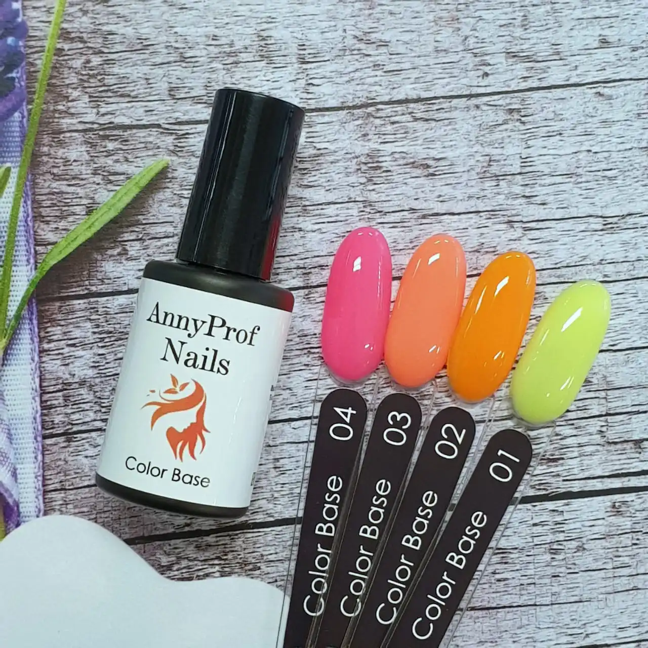 3Color Base ТМ AnnyProf Nails 10ml Цветное Неоновое Базовое Покрытие для ногтей праймер топ