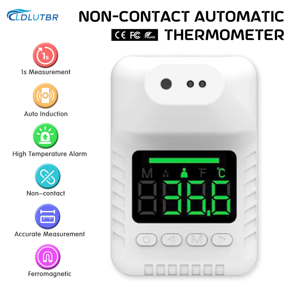 

Non-contact Wall Mount Smart Sensor Portable Automatic Body Temperature Detector Infrared Forehead Thermometer High Precision