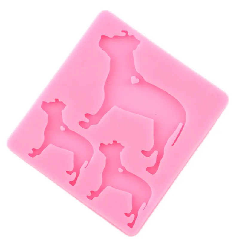 Блестящая Собака Семья Брелок силиконовая форма животные брелок кольцо для