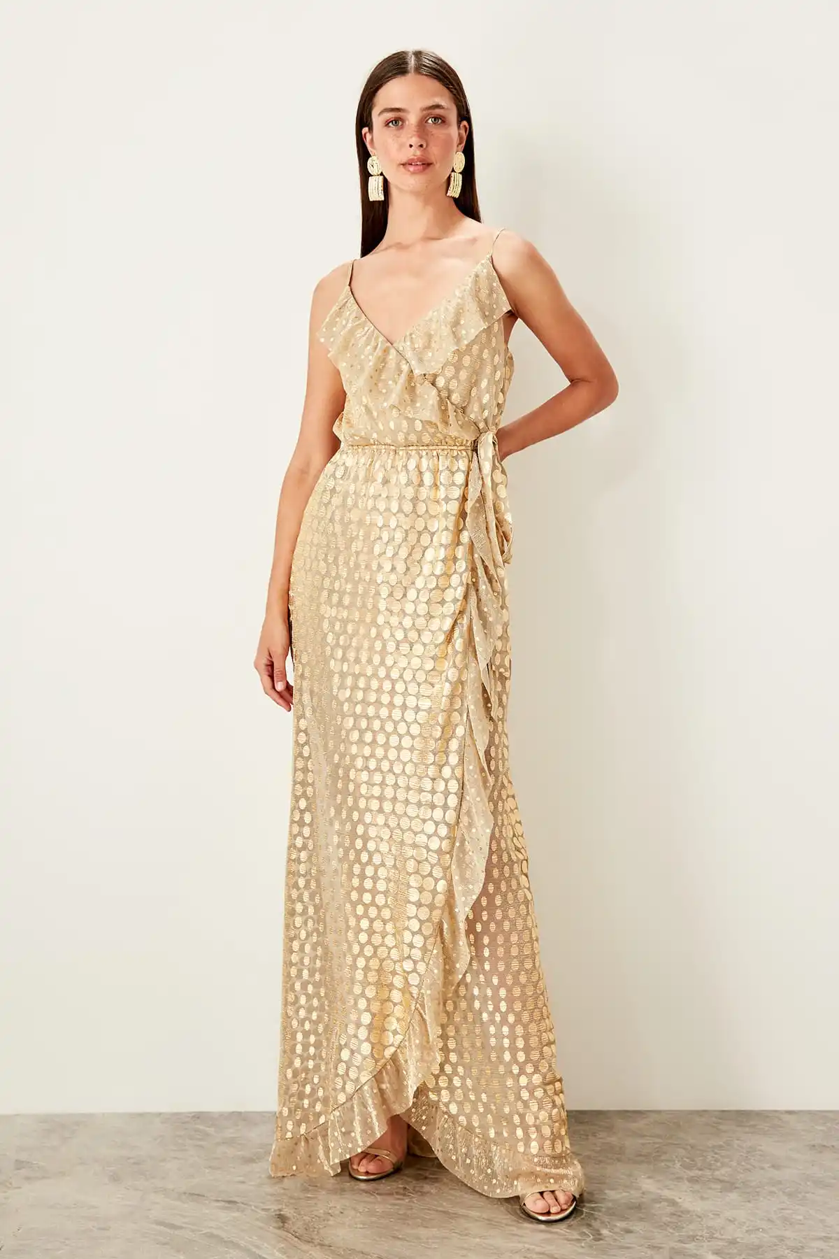 Trendyol вечернее платье в горошек TPRSS19AE0062