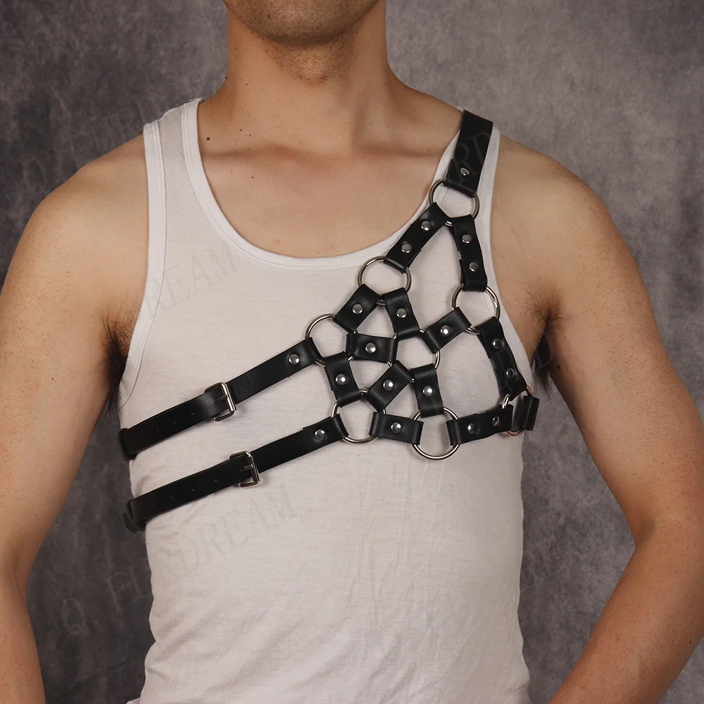 Хит продаж мужские нательные портупеи для мужчин кожаный бондаж сексуальные