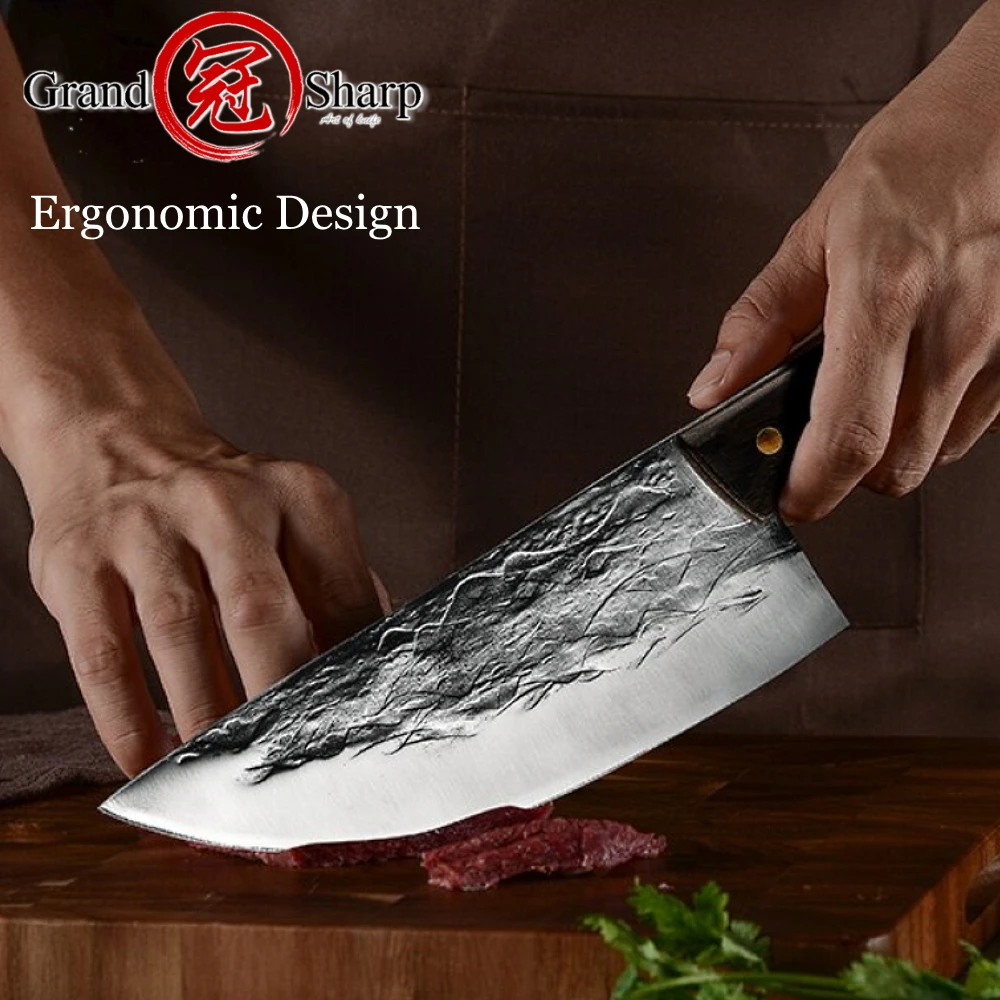 Meat Vegetable Cleaver High Carbon Steel Chinese Chef Knife Sharp Kitchen Butcher BBQ Camping Cooking Tools Dropshipping Service |