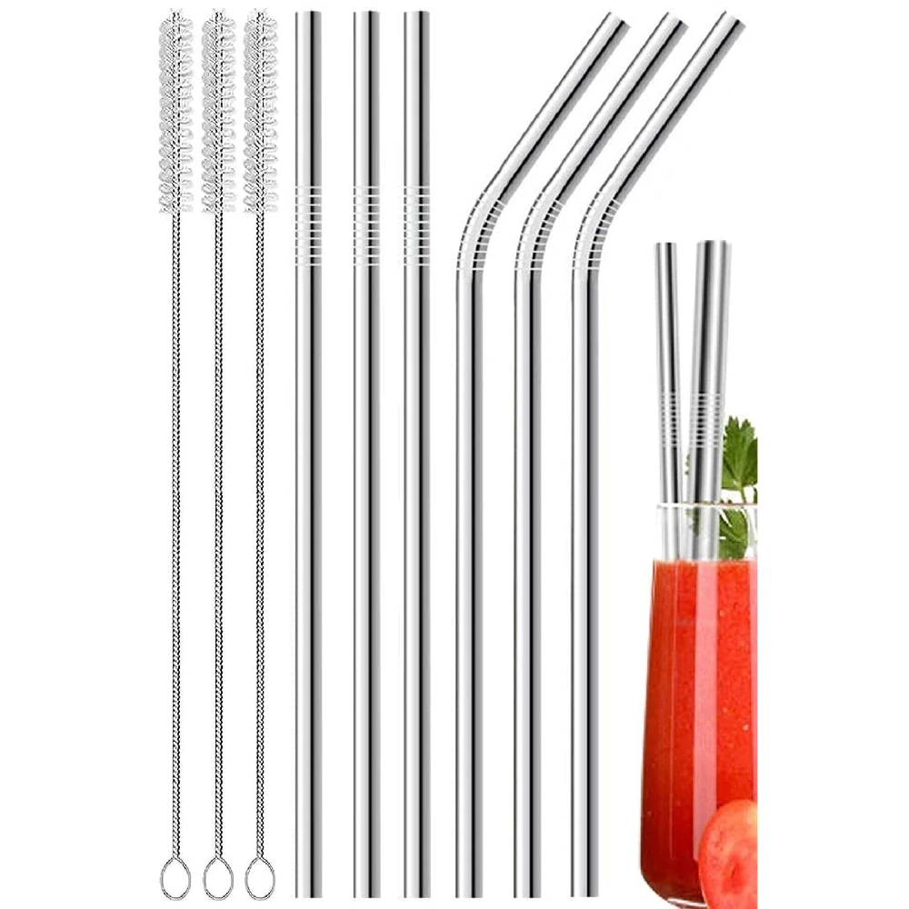 

Metalic Stainless Metal Mesh Set Stick Cleaning Brush Washable Elegant Tableware Dinner Table Organizers For Cold Drinks Pipette