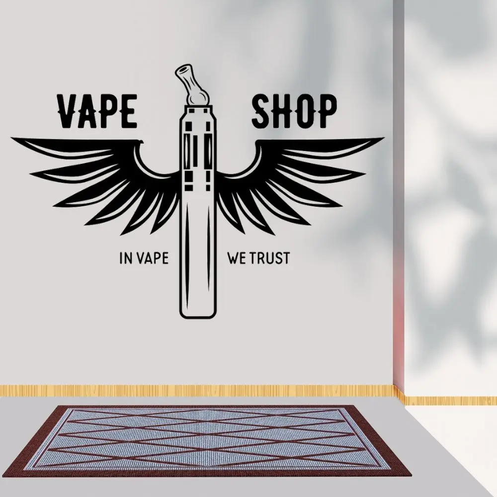 Vape с крылом и художественная стена цитатой Стены Виниловая Наклейка для магазин